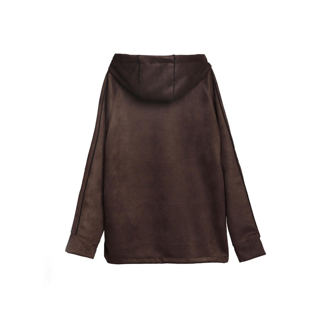 [Mã INCU50 giảm 50K đơn 250K] Áo hoodie da lộn 'GOLDIE IRON LOGO SUEDE' màu nâu | BigBuy360 - bigbuy360.vn