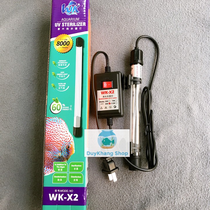 Đèn UV 9W 20cm WK-X2 Cho Hồ Cá Cảnh 500 Lít Đến 700 Lít, Diệt Rêu Tảo, mang Lại vẻ đẹp và trong sạch cho hồ cá nhà bạn