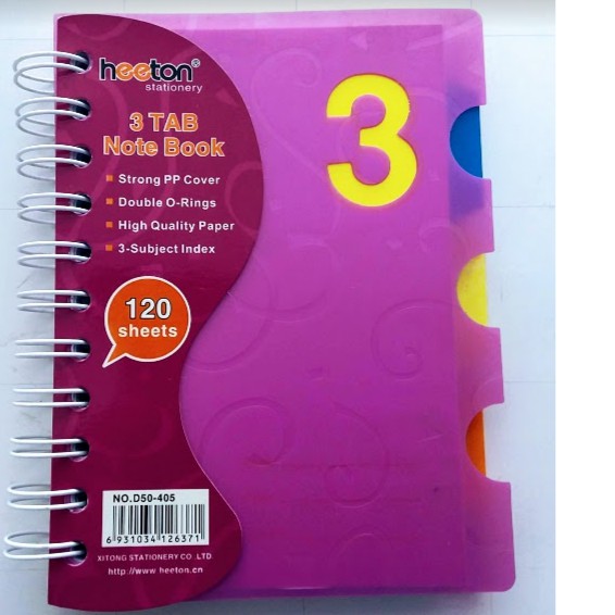 SỔ TAY GHI CHÚ A6 LÒ XO - NOTE BOOK 3 tab