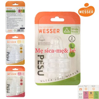Núm vú siêu mềm cổ rộng WESSER PESU size S/M/L(vĩ 2 cái)