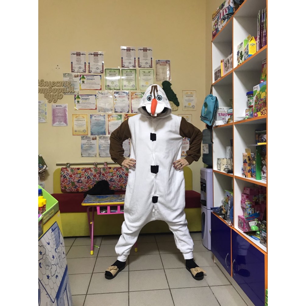 Anime Olaf snowman Costume Pajamas Cosplay Kids Boys Girls White jumpsuit Adult Christmas Xmas Party Dress