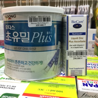 Combo Sữa non Ildong số 1 và kẽm nước Bio