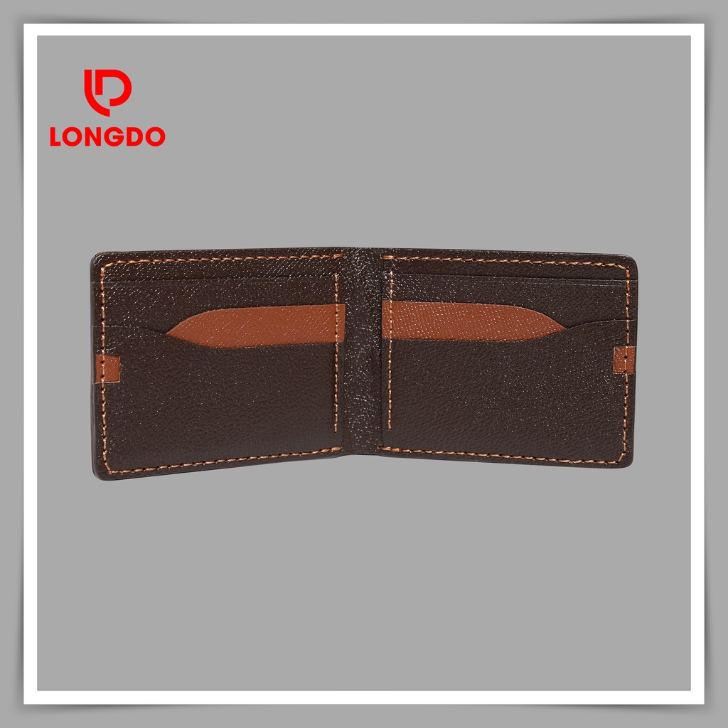 Ví nam size nhỏ - Cam kết da bò thật 100% - Hàng chính hãng thương hiệu Longdo Leather - B05