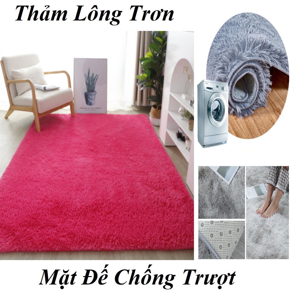 [MÃ GIẢM 27%] THẢM LÔNG TRƠN 1M2X1M6 MẶT ĐẾ CHỐNG TRƯỢT DECO PHÒNG - THẢM LÔNG