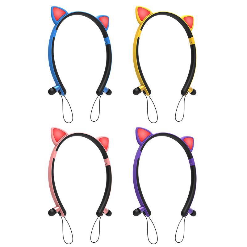 ♡♡ Cute Cat Headsets Portable Wireless Bluetooth Magnetic Headphones