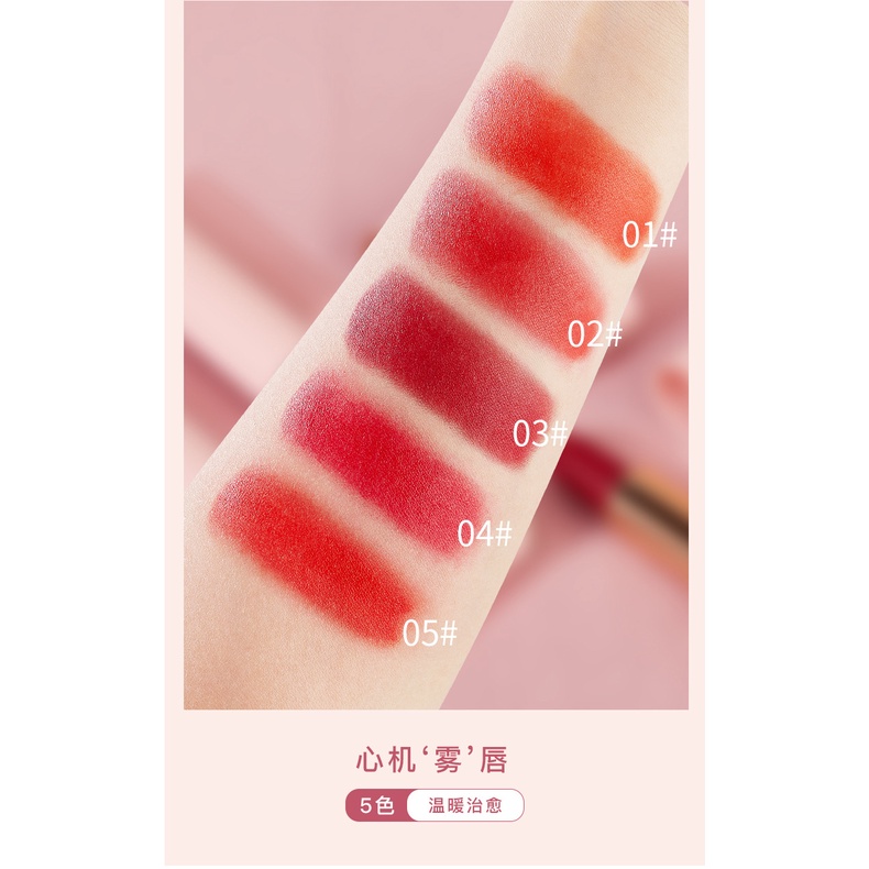[Hàng mới về] Son môi nhung lì không thấm nước dạng tuýp nhỏ màu hồng