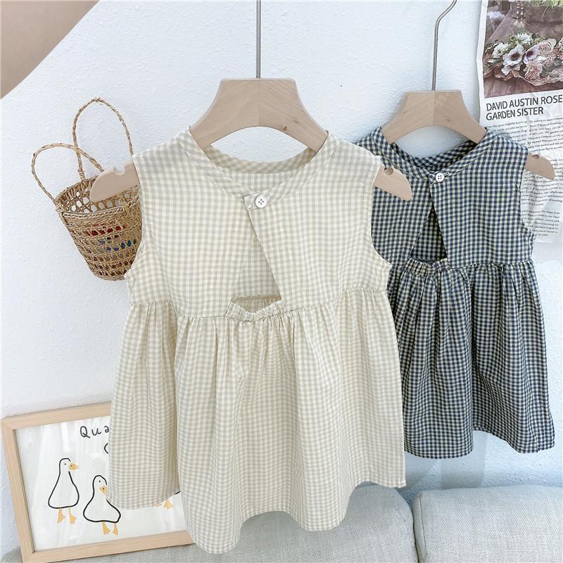 Đầm Công Chúa Không Tay Khoét Lỗ Kiểu Hàn Quốc Thời Trang Mùa Hè Hàng Mới Dành Cho Bé Gái