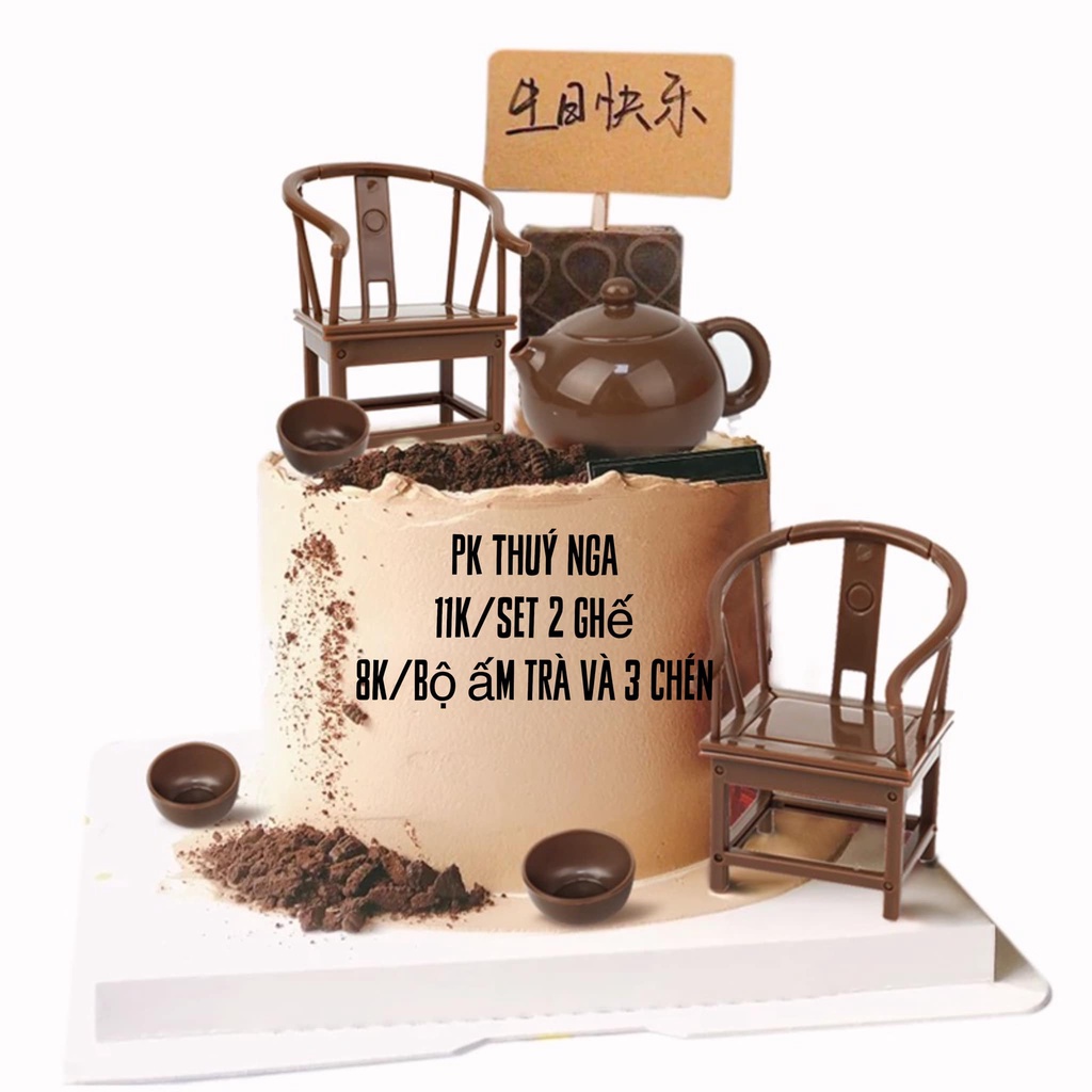 5 set 2 ghế trang trí và bộ ấm trà-chén