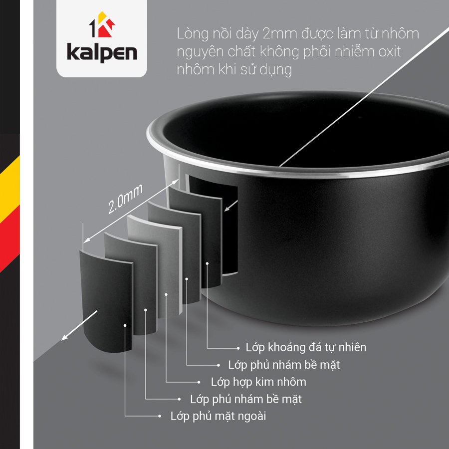 Nồi cơm điện ủ ấm 3D Kalpen model R1 dung tích 1L