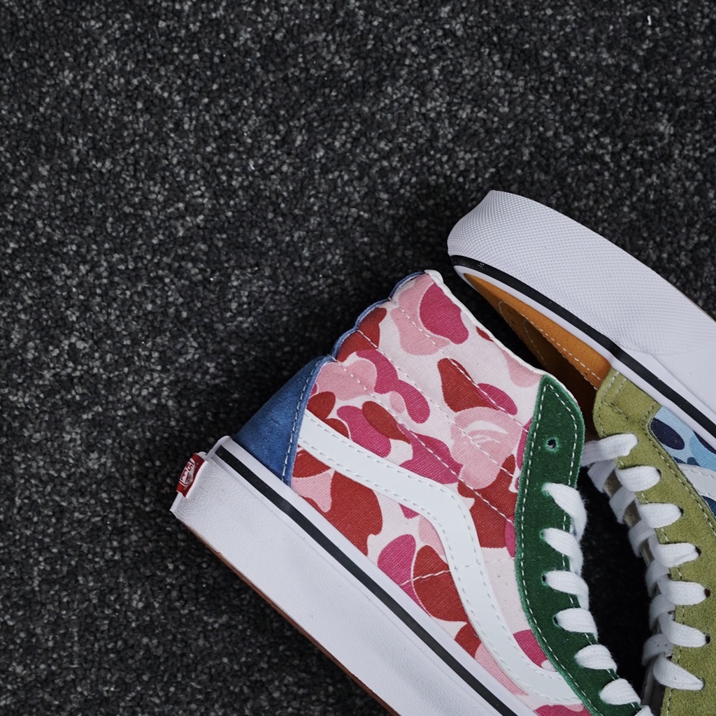 Giày Sneakers BAPE x Vans Sk8-Hi Cổ Cao Cá Tính Thời Trang