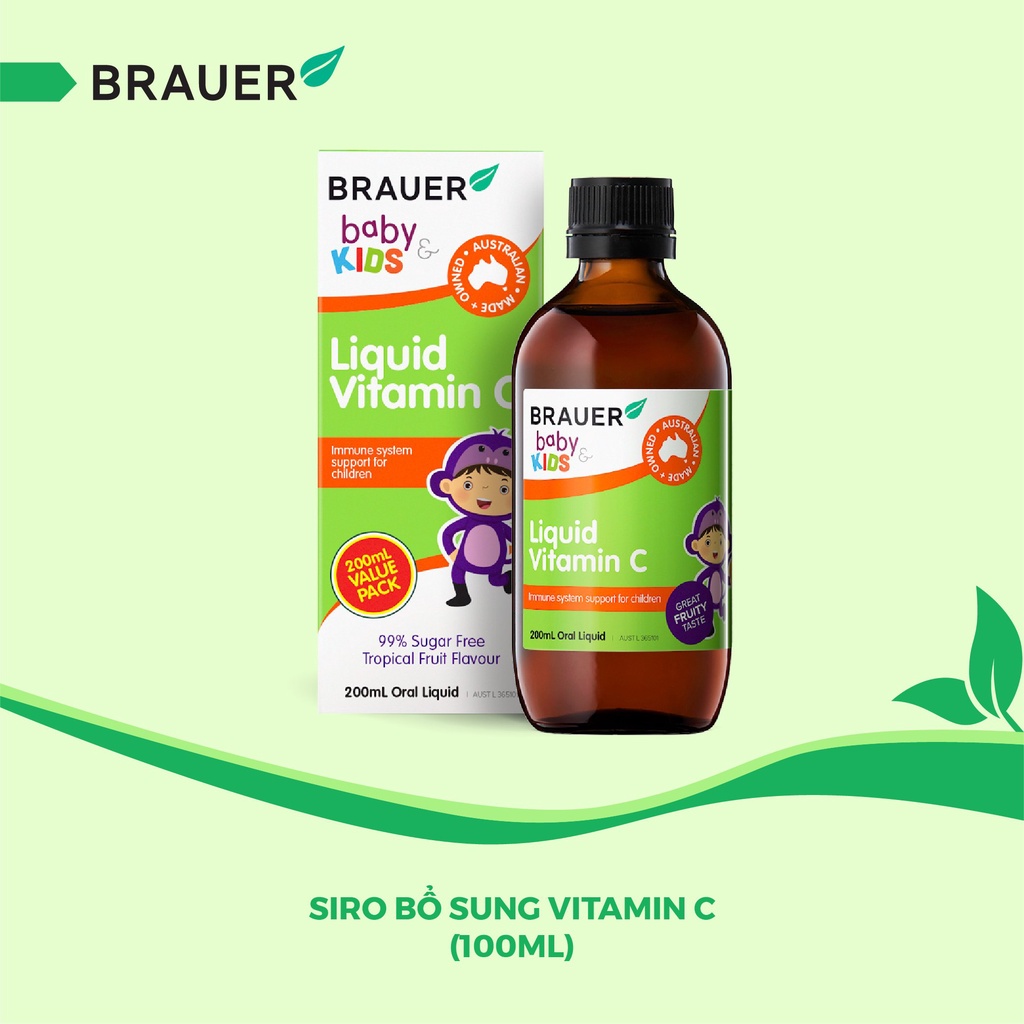 Siro BRAUER Liquid Vitamin C cho trẻ từ 1 tuổi (100ml)