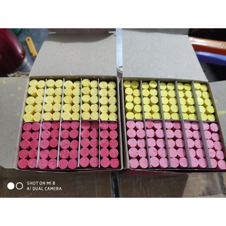 phấn viết bảng 2 màu đỏ vàng .hộp 100 viên