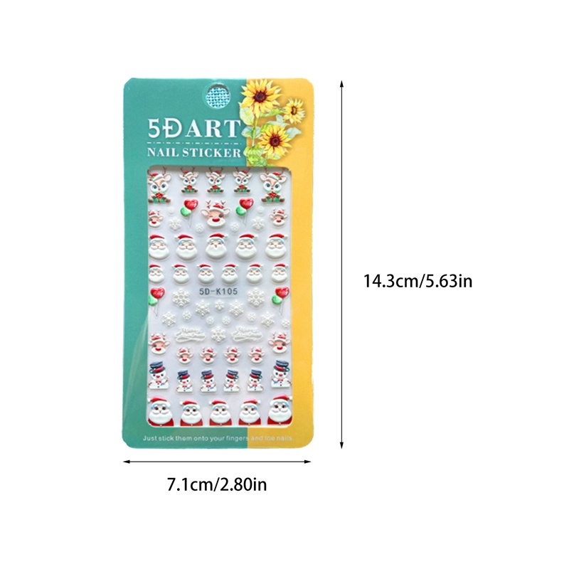 Miếng Dán Trang Trí Móng Tay Họa Tiết Giáng Sinh Bắt Mắt