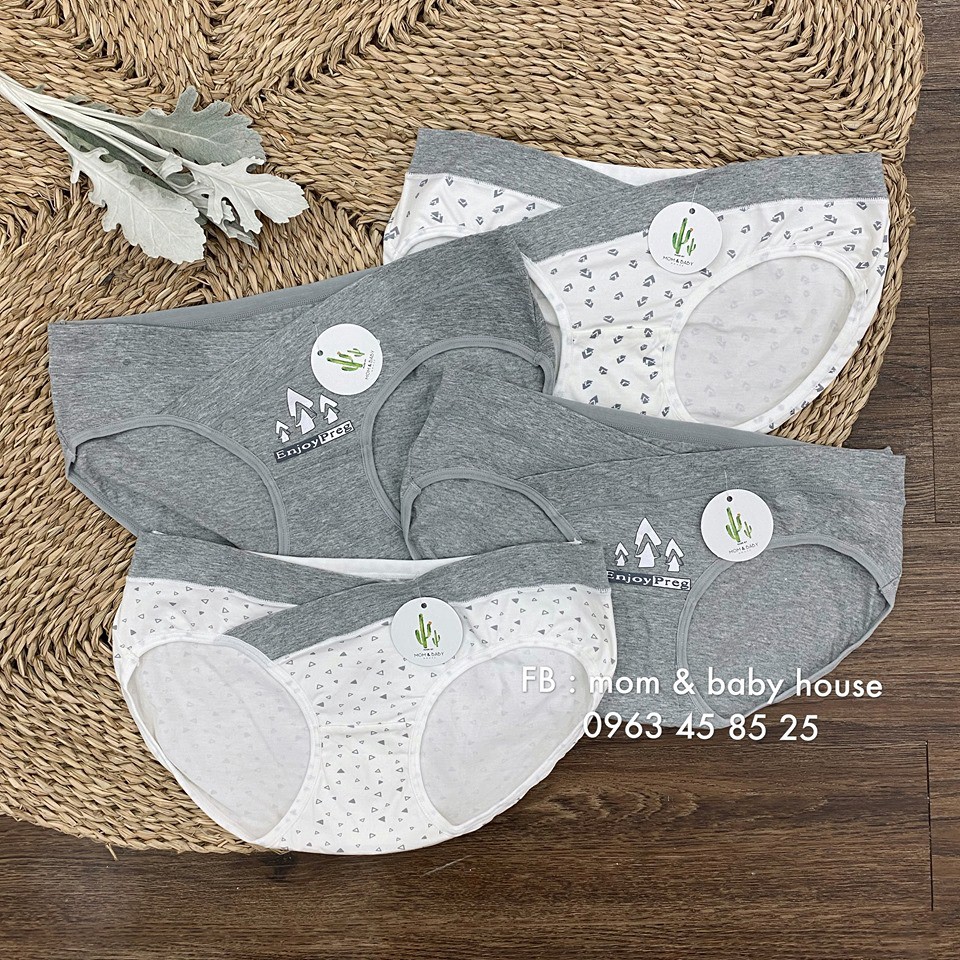 Set 4 quần lót cạp chéo đáy trắng thun cotton mềm