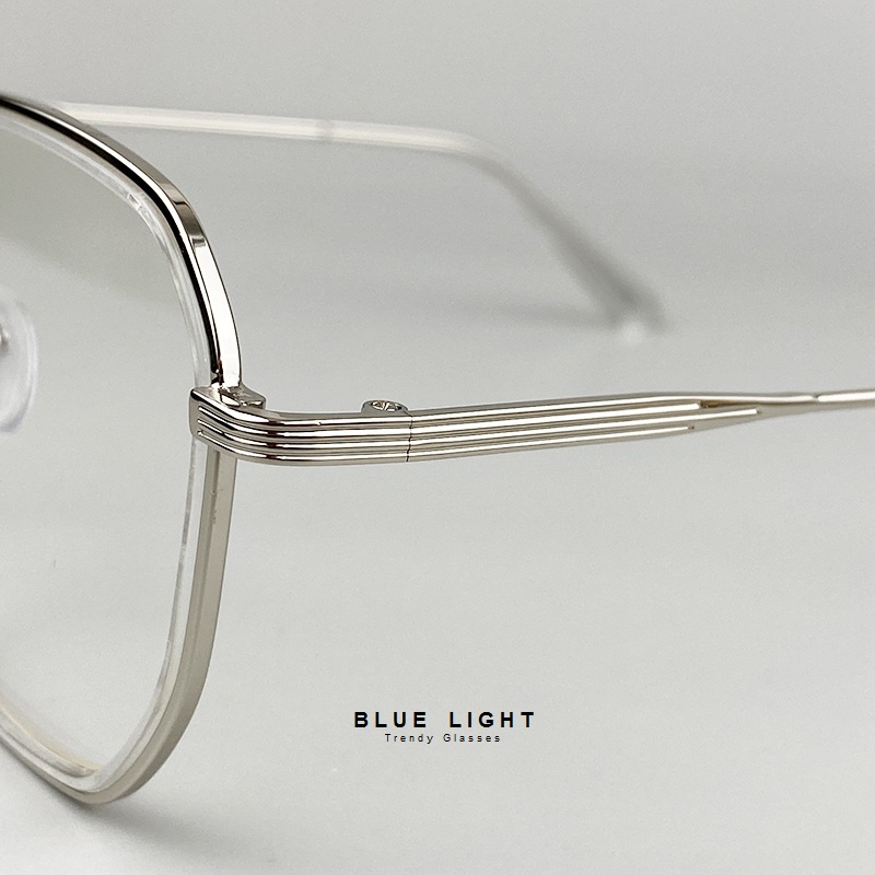 Gọng Kính Cận, Kính Giả Cận Nam Nữ, Chống Ánh Sáng Xanh. Mắt Vuông Siêu Nhẹ Gọng Kim Loại Viền Nhựa - BLUE LIGHT