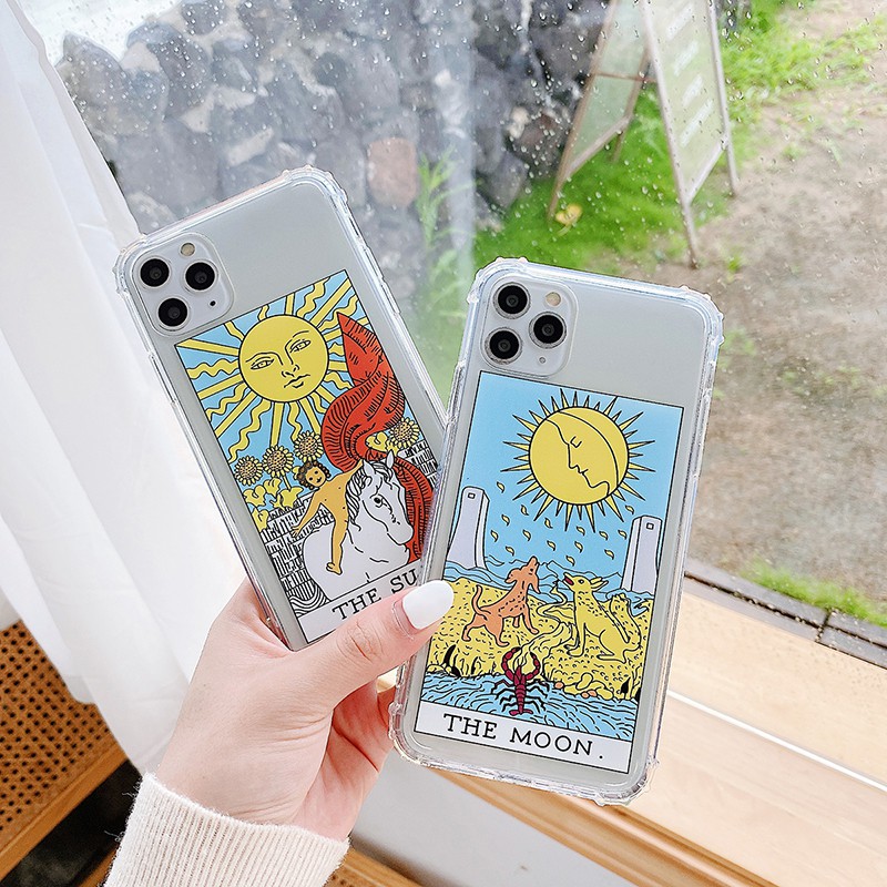 Ốp Điện Thoại TPU Mềm Trong Suốt In Hình Lá Bài TAROT Cho Iphone 11 Pro SE 2020 6 6S 7 8 Plus X XS MAX XR