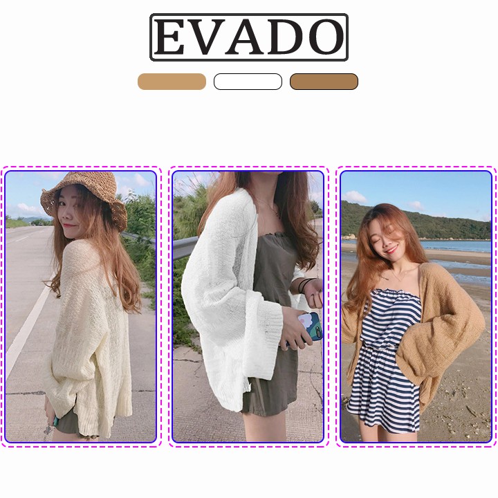 Áo cardigan nữ khoác ngoài len mỏng phong cách Hàng Quốc EVADO CD01 | BigBuy360 - bigbuy360.vn