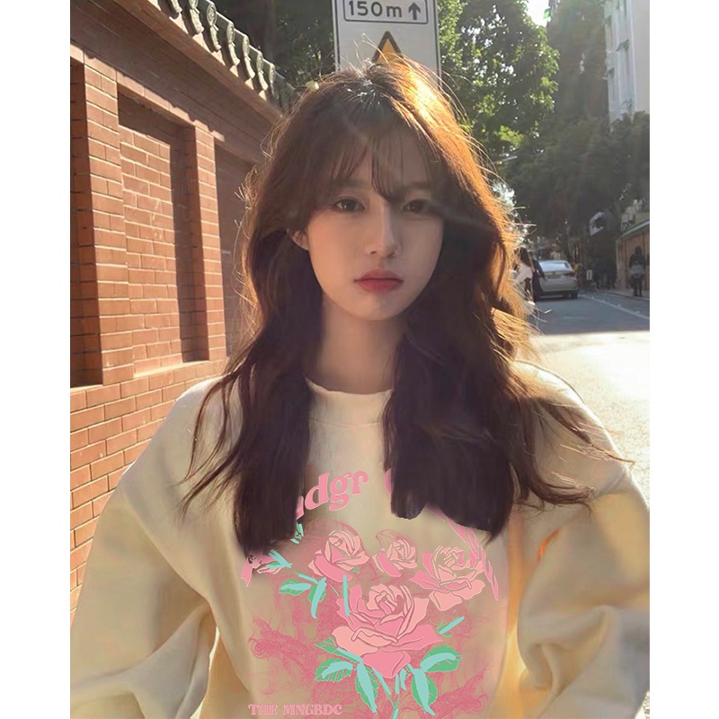 NRVP Áo Thun Tay Dài Oversize In Họa Tiết Phong Cách Hàn Quốc Thời Trang Cho Nam Và Nữ