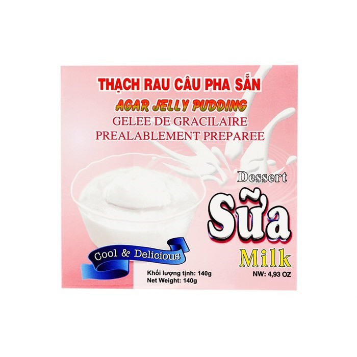 Thạch rau câu pha sẵn Pudding hương Sữa 140g (Hộp) - TTT056