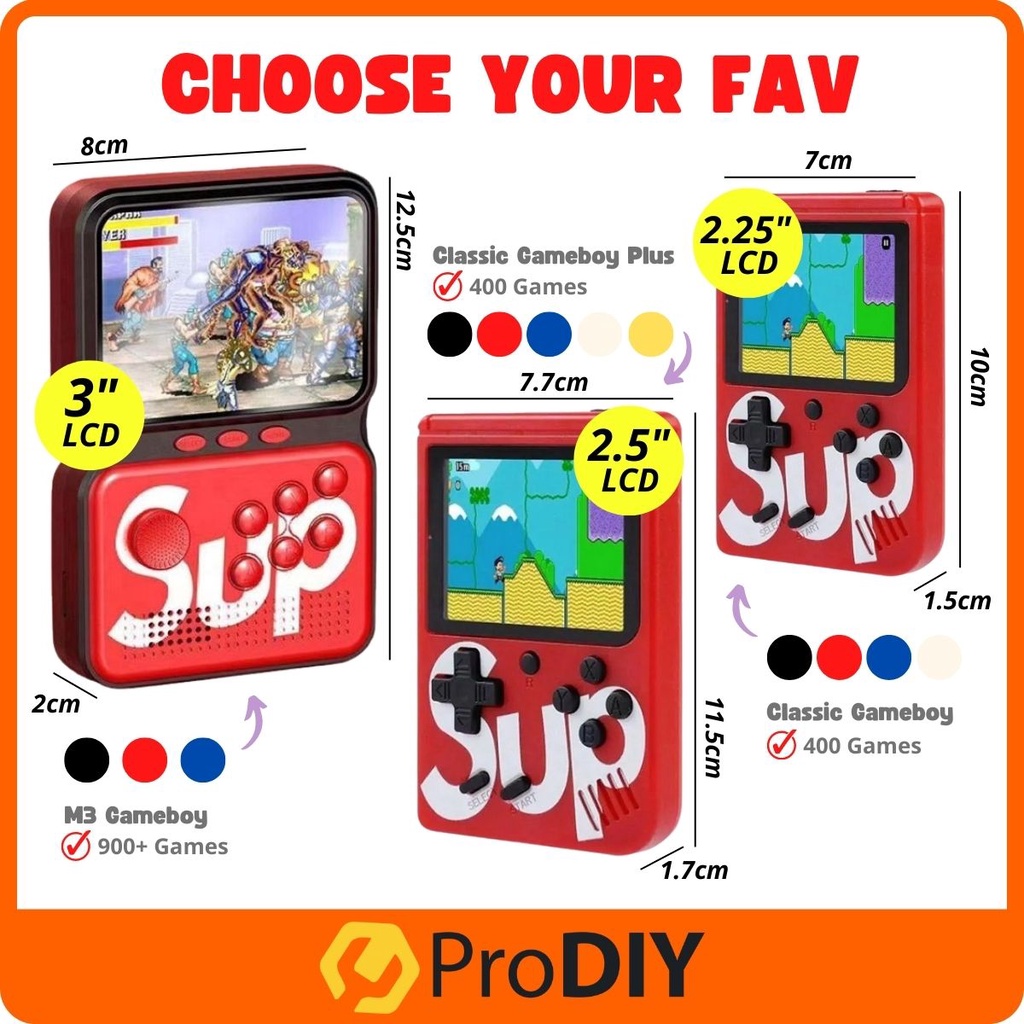 Máy Chơi Game CầM Tay Mini Retro 400 Game SUP 2.5 Inch LCD KèM Phụ KiệN ​Màn Hình Cảm Ứng