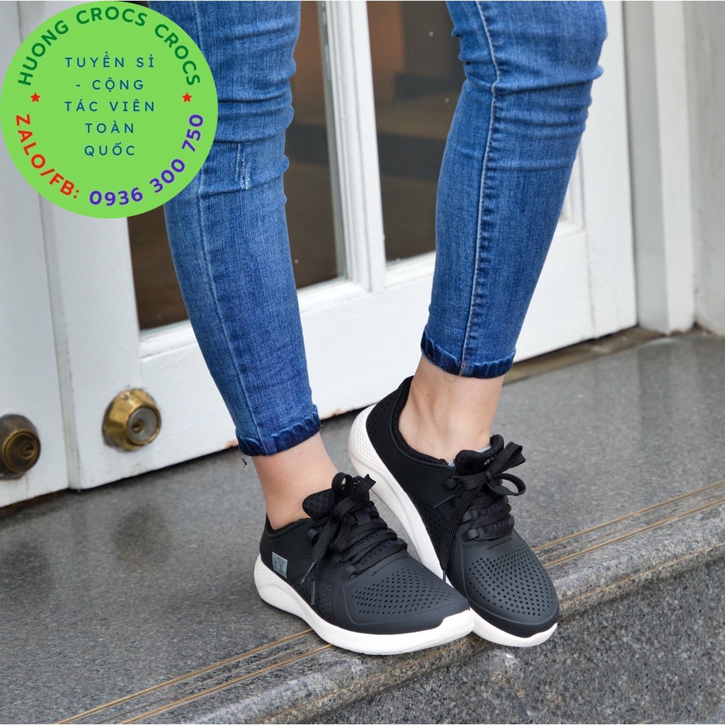 GIÀY NHỰA CROCSS LITERIDE PACER XỊN ĐÉT CHO NAM MÀU ĐEN FULL BOX
