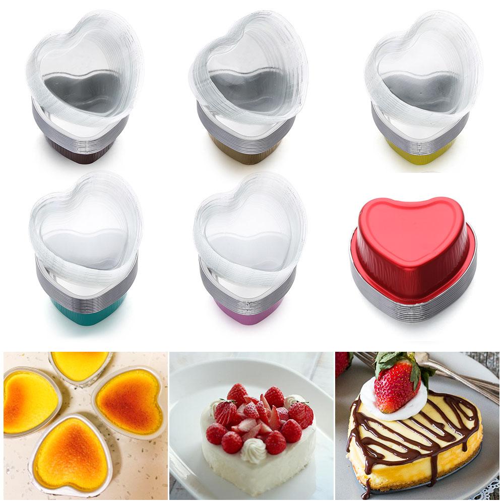 Cốc Nướng Bánh Cupcake Hình Trái Tim Có Nắp Đậy