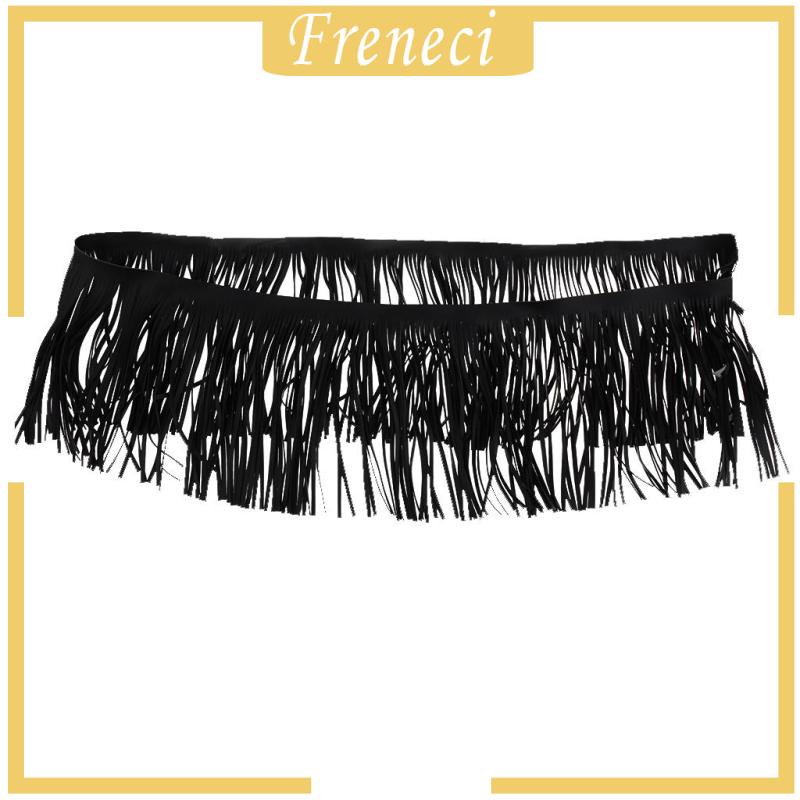 Dải Dây Tua Rua Màu Đen Giả Da 1 Yard Dùng Trang Trí Quần Áo DIY