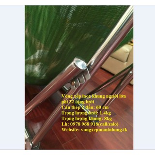 Võng xếp khung inox phi 32 kèm lưới võng cỡ đại