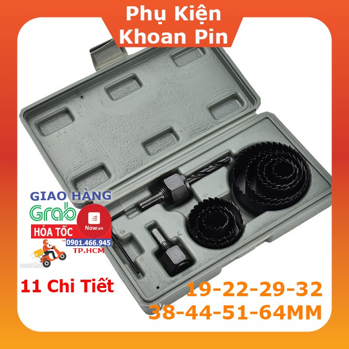 Mũi Khoan Đục Gỗ, Bộ Khoét Lỗ Tròn Mũi Khoét Gỗ 11 Chi Tiết Bộ Dụng Cụ Khoét Lỗ 11 Chi Tiết (Gỗ, Thạch Cao, Nhôm) (P002)