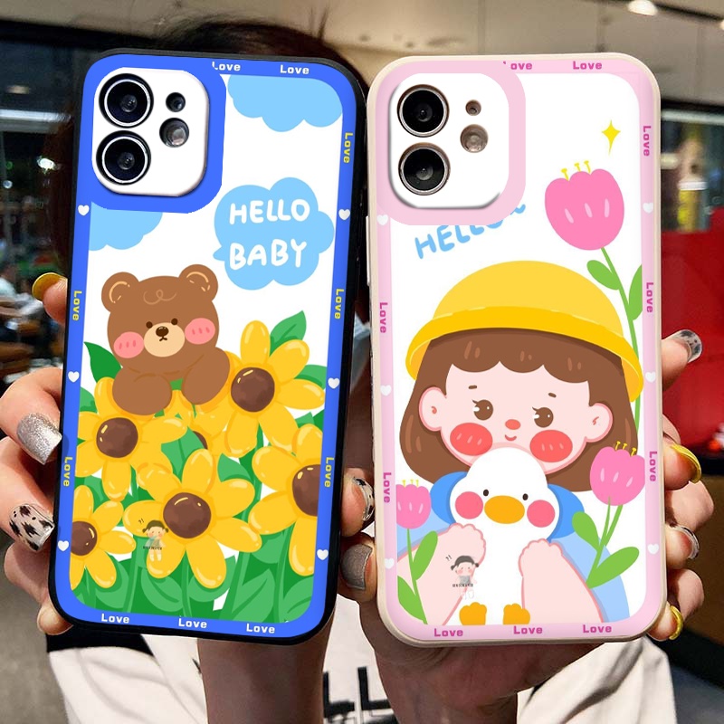 Ốp iphone Hello baby ngộ nghĩnh đẹp viền vuông bảo vệ camera ốp lưng iphonex/xs/xr/xsmax/6/6s/7/8plus/11/12/13/pro