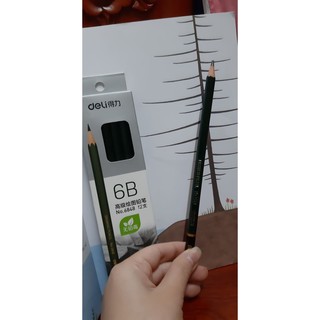 (5hộp Tặng 1 hộp) Bút Chì Gỗ 2B/3B/4B/5B/6B Deli