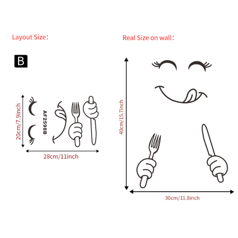 Nhãn dán tủ lạnh/ dán tường trang trí nhà bếp DIY