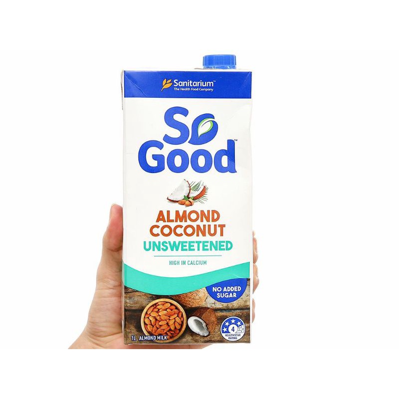 Sữa hạnh nhân kem dừa không đường So Good hộp 1 lít