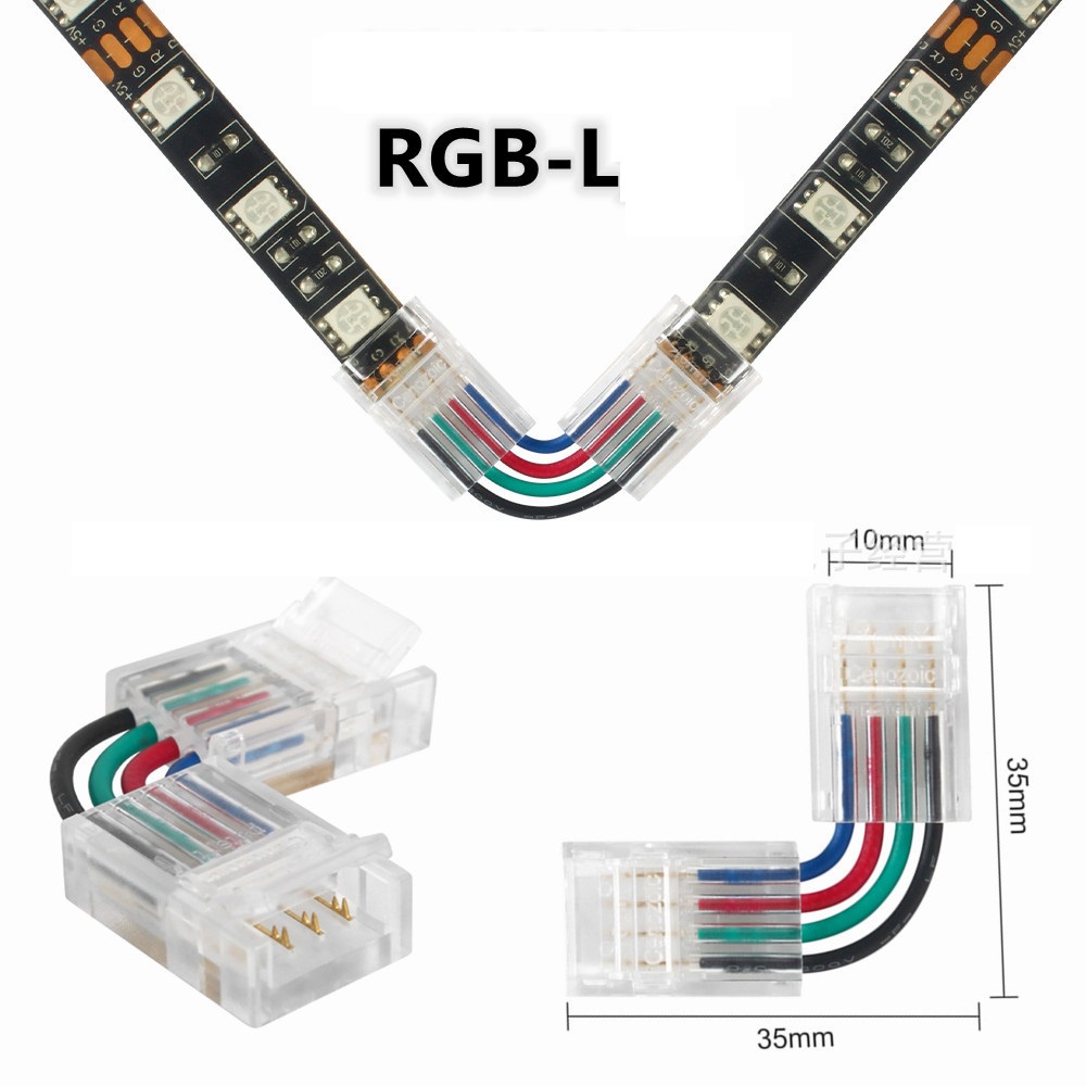 Đầu Nối Dây Đèn Led chữ L sử dụng cho dây led RGB 5050 4pin