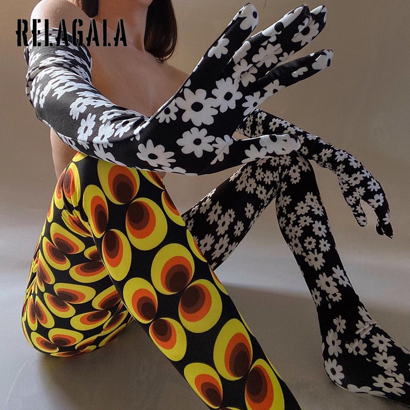 Relagala Quần Dài Phối Lưới In Họa Tiết Màu Tương Phản Thời Trang Cho Nữ 2021 | BigBuy360 - bigbuy360.vn