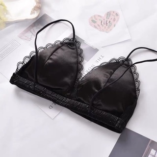 xả kho áo bra phi bóng satin ren đệm mỏng hàng free size áo lót nữ