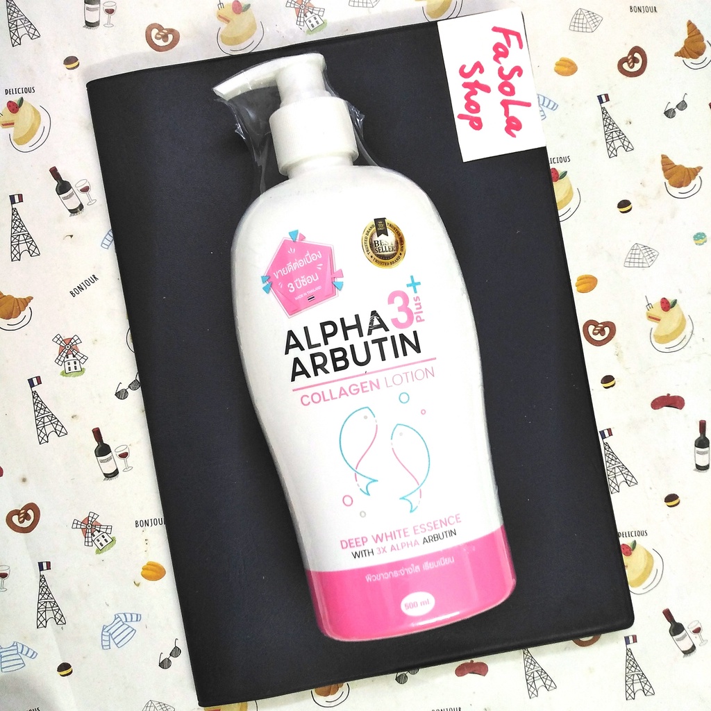 Sữa dưỡng thể ALPHA ARBUTIN 3 Plus + Collagen Lotion 500ml Thái Lan trắng sáng da dưỡng ẩm mềm mịn