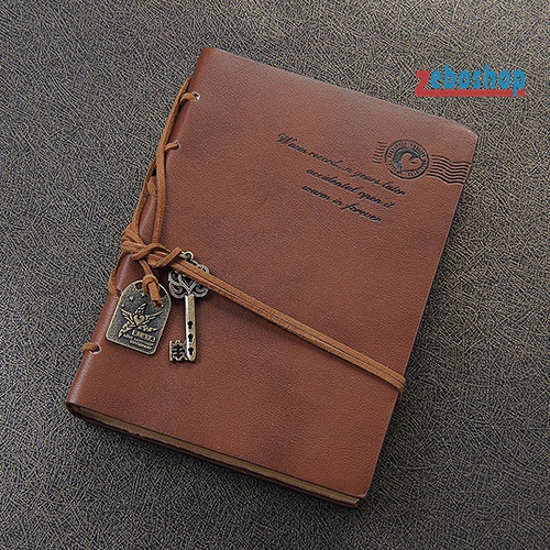 Sổ Tay Bìa Da Giả Màu Trơn Phong Cách Vintage