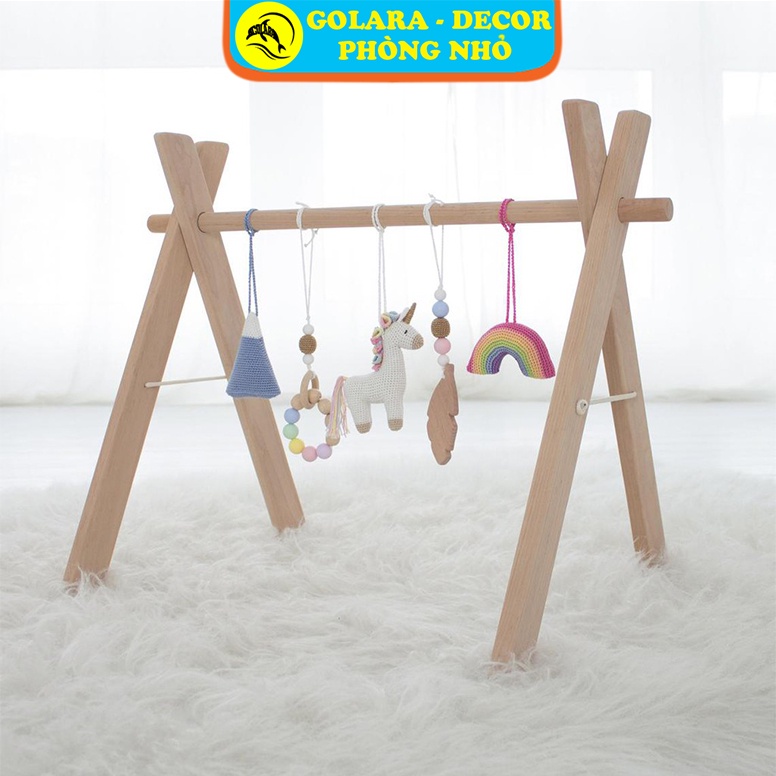 Kệ Treo Đồ Chơi Cho Bé - Kệ Chữ A - Gỗ Tự Nhiên An Toàn Cho Trẻ Sơ Sinh
