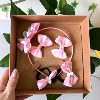 Set băng đô thun hoạt tiết cherry
