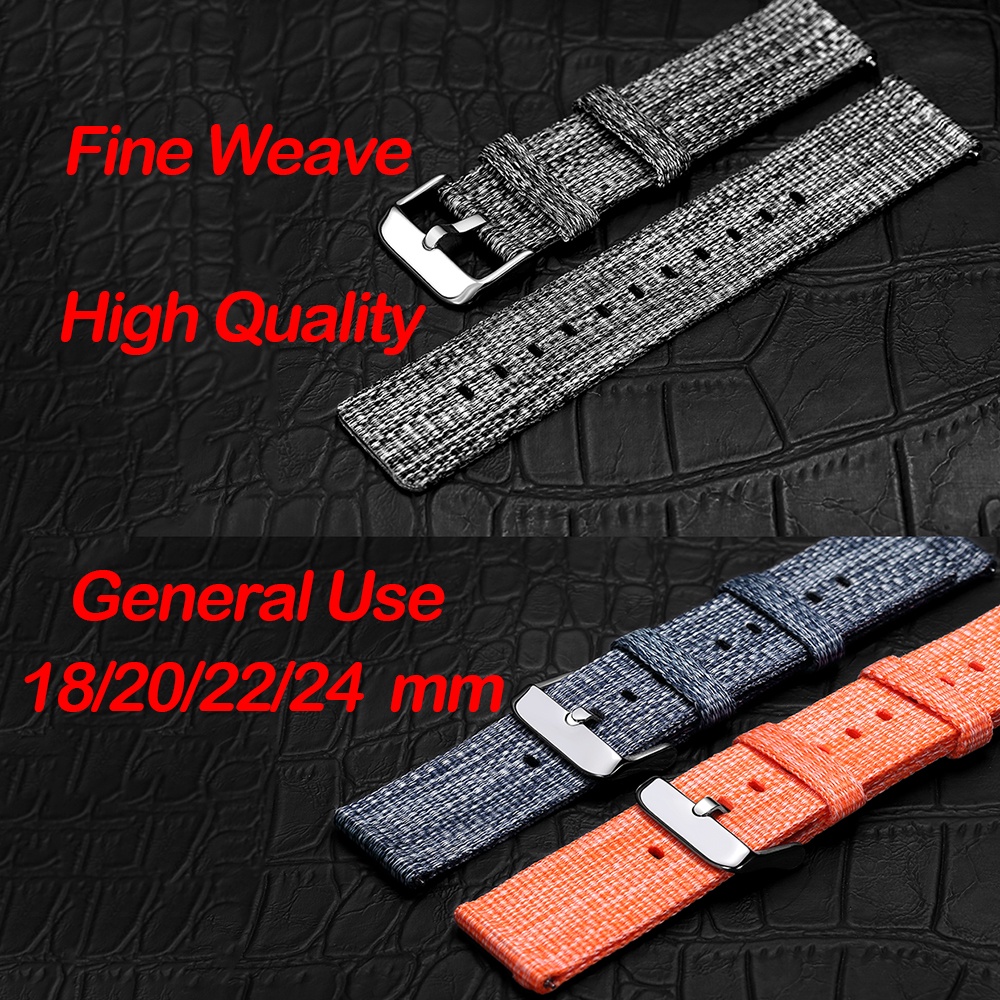 Dây Đeo Đồng Hồ Thay Thế Bằng Nylon Tháo Lắp Nhanh 18mm 20mm 22mm 24mm Cho Nam Và Nữ