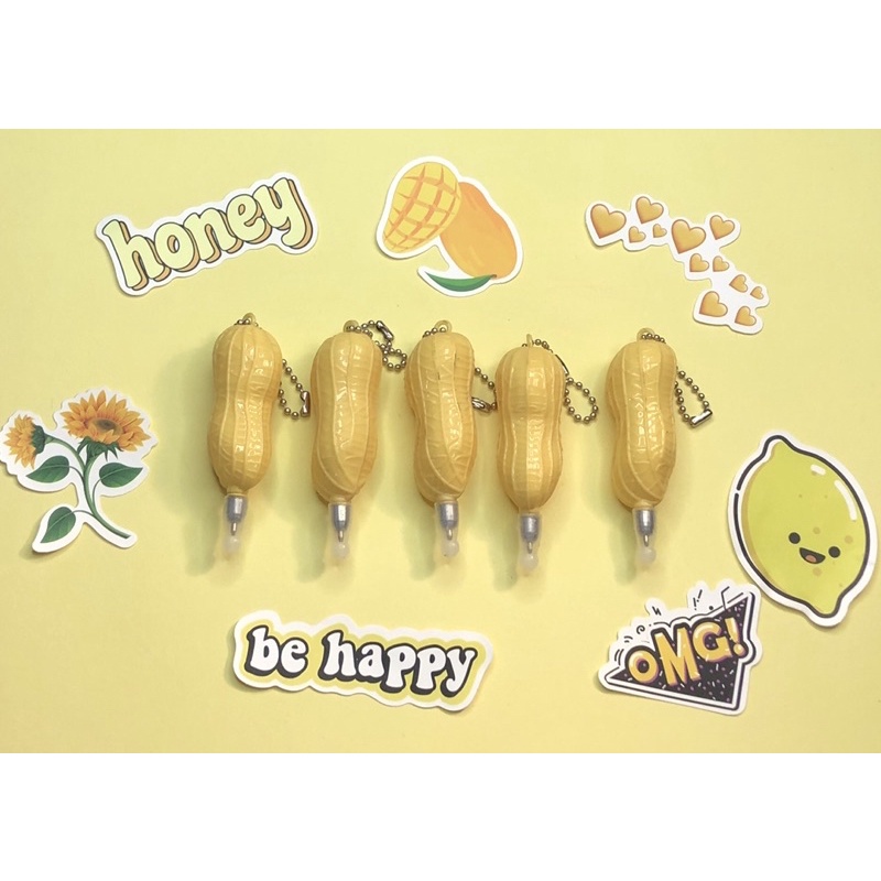 A16 Bút bi móc khoá hình đậu phộng , bút hình lạc ngộ nghĩnh