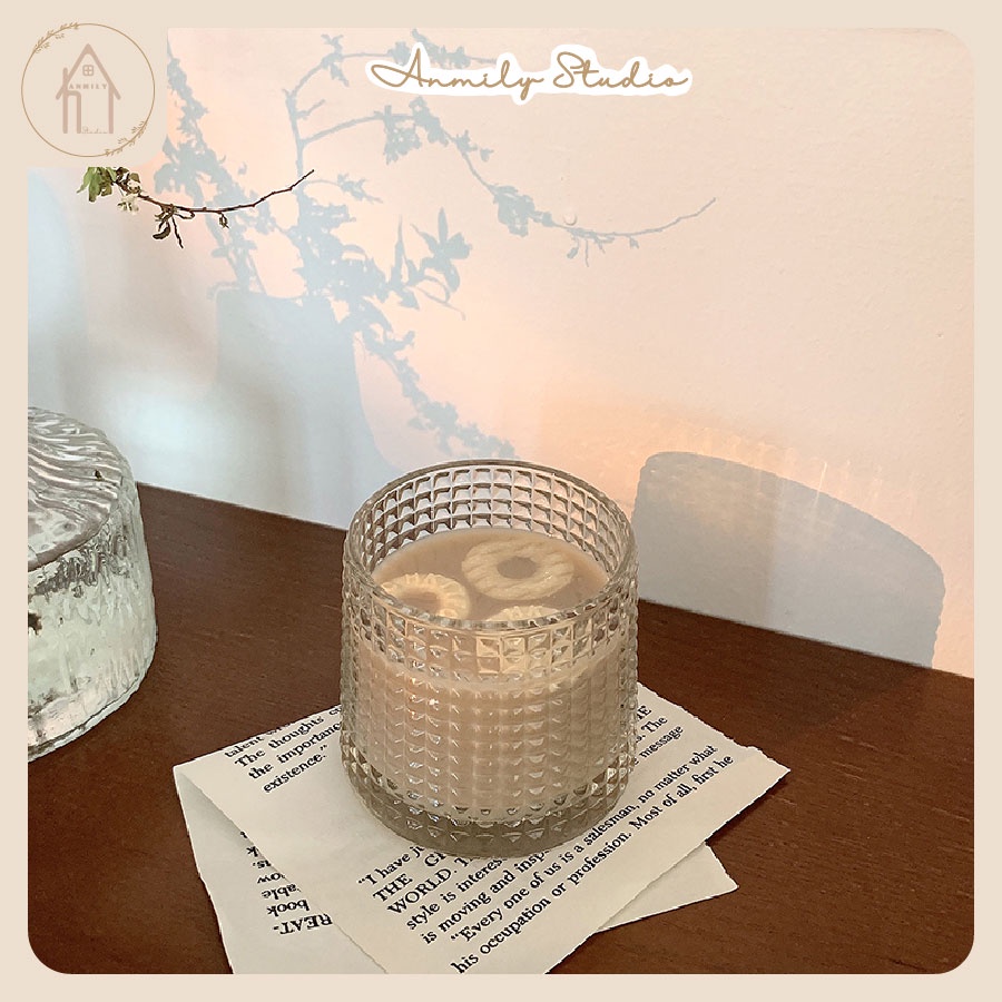 Ly thủy tinh chịu nhiệt đế lồi Anmily cao cấp, ly rượu thủy tinh có họa tiết độc đáo hiện đại trang trí đẹp.
