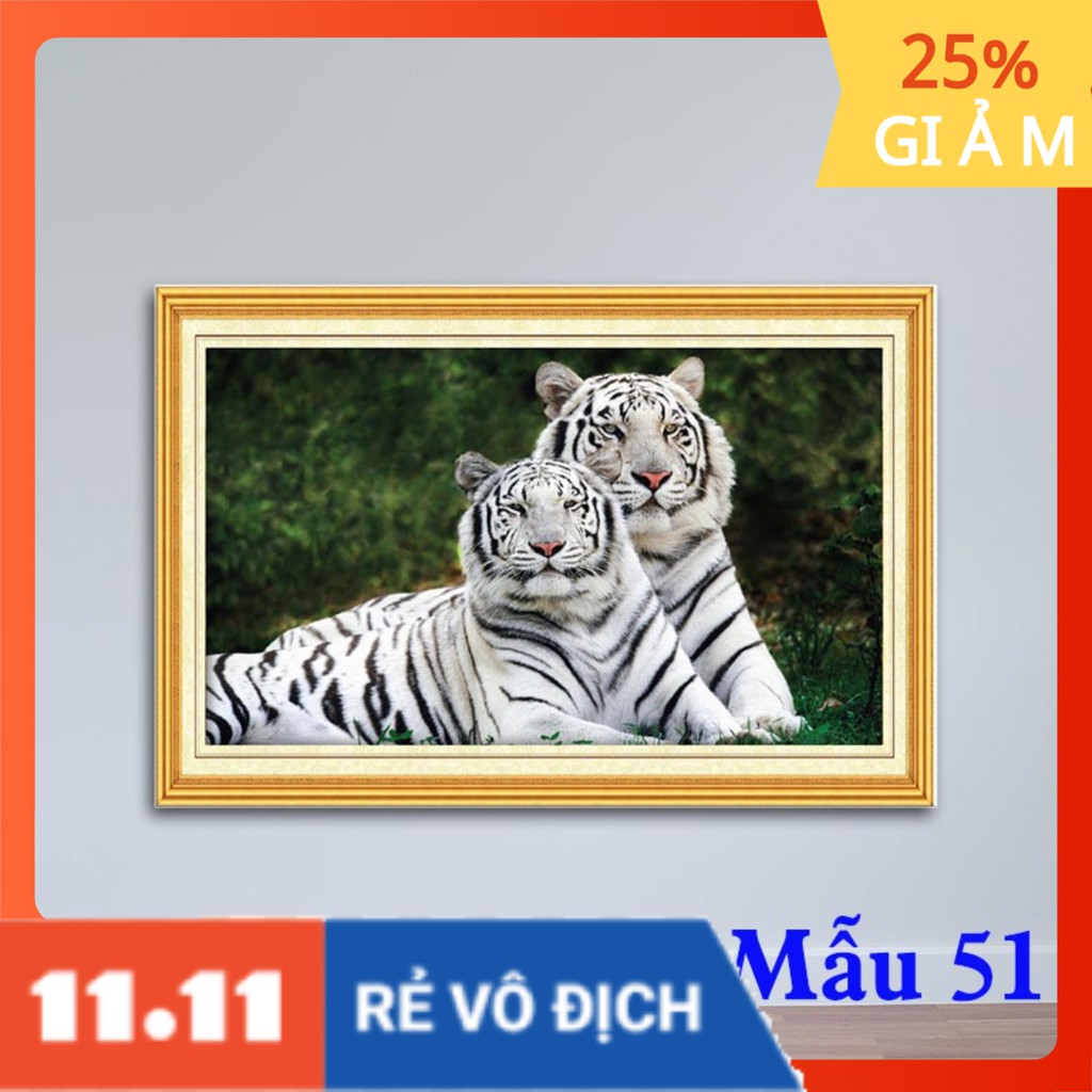 [Bao gồm khung] [Đồng giá] Tranh hổ, tranh mãnh hổ, tranh ép gỗ đẹp 40x60 tặng kèm đinh 3 chân, vòng tay phong thủy