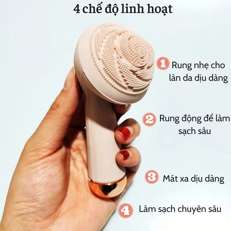 Máy rửa mặt xoay 4 chế độ làm sạch da mặt massage tẩy tế bào chết flawless thiết kế mạ vàng làm sạch sâu XIAOMIMI P.275