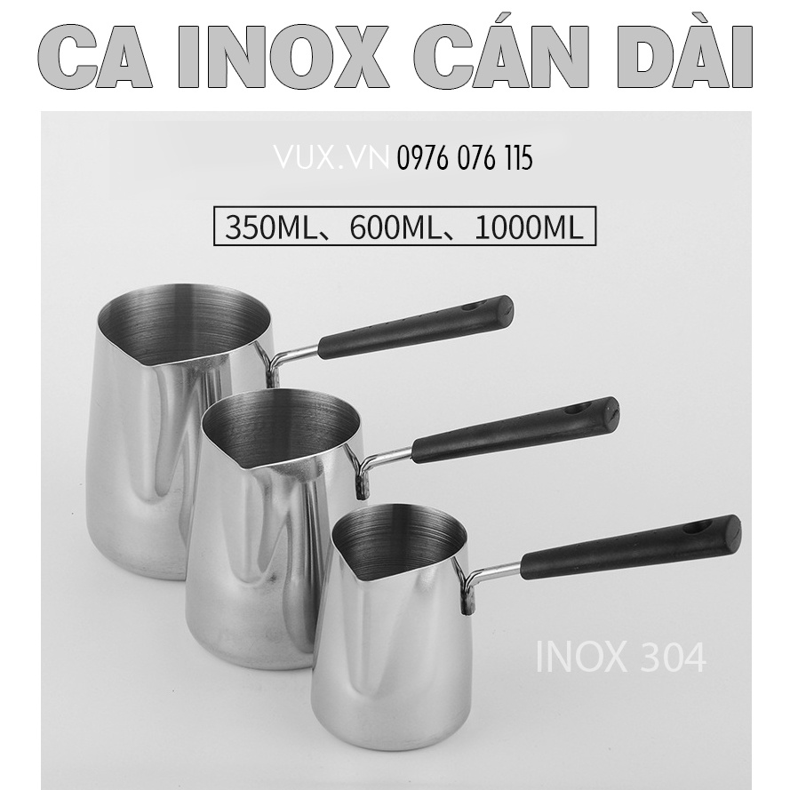 Ca Inox Cán Dài – Dụng Cụ Làm Nến Thơm DIY - Nấu Chocolate, Pha Café
