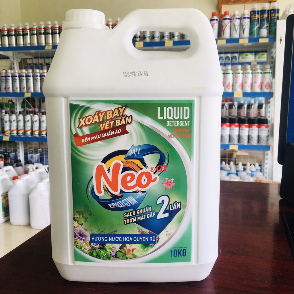 Nước giặt Neo hương nước hoa quyến rũ  xanh 10kg