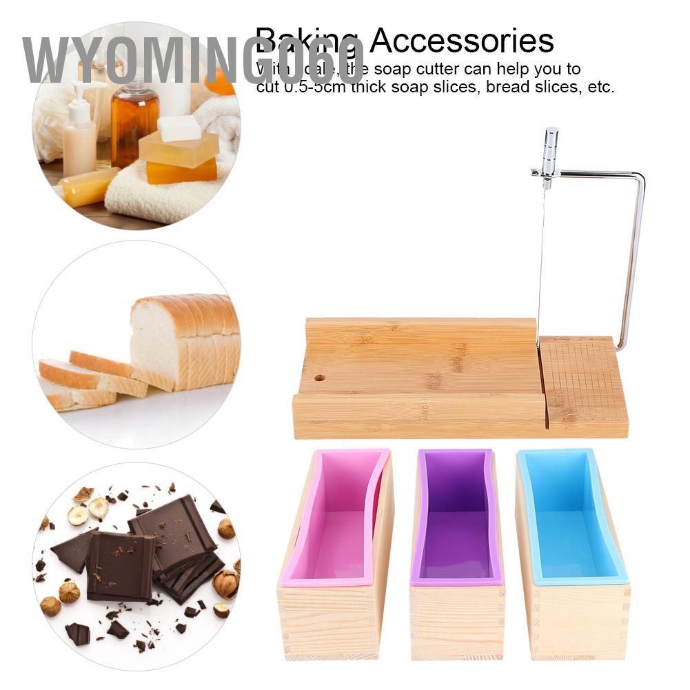 [Hàng Sẵn] 1200ml Khuôn làm xà phòng silicone tự Bộ hộp gỗ cắt bằng tay với Dụng cụ nhà bếp quy mô【Wyoming060】