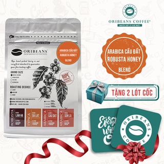 Cà phê Blend Arabica Cầu Đất - Robusta Honey nguyên chất rang xay hương quả chín caramel chocolate từ ORIBEANS Coffee