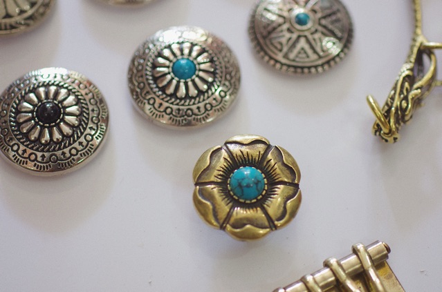 Mặt conchos kiểu, trang trí hoặc kết hợp nút bấm chén